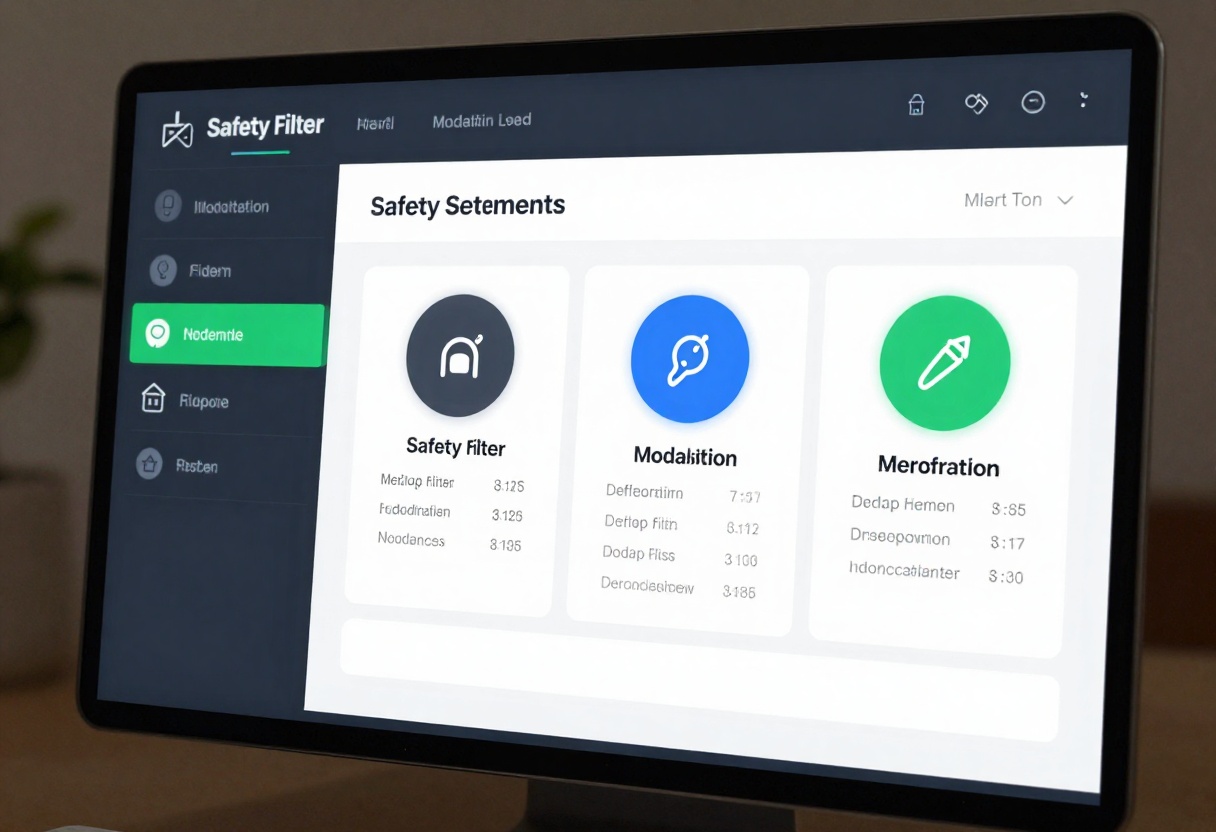 Safety filter settings interface