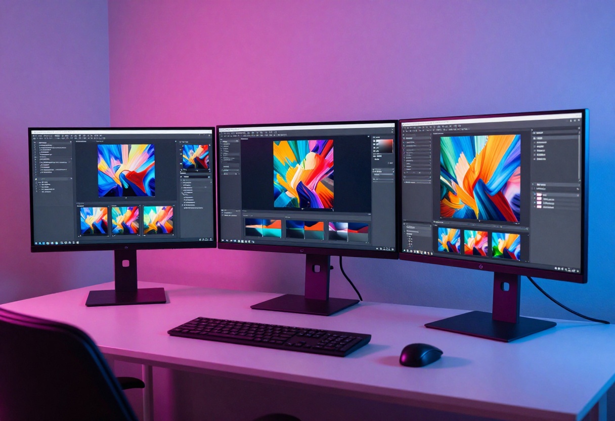 Artist working on digital creation