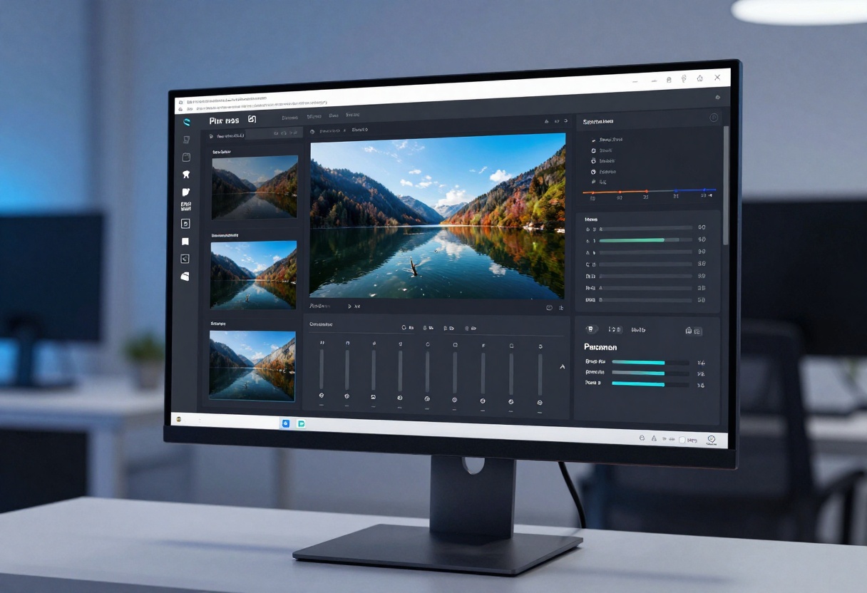 Advanced features interface on monitor