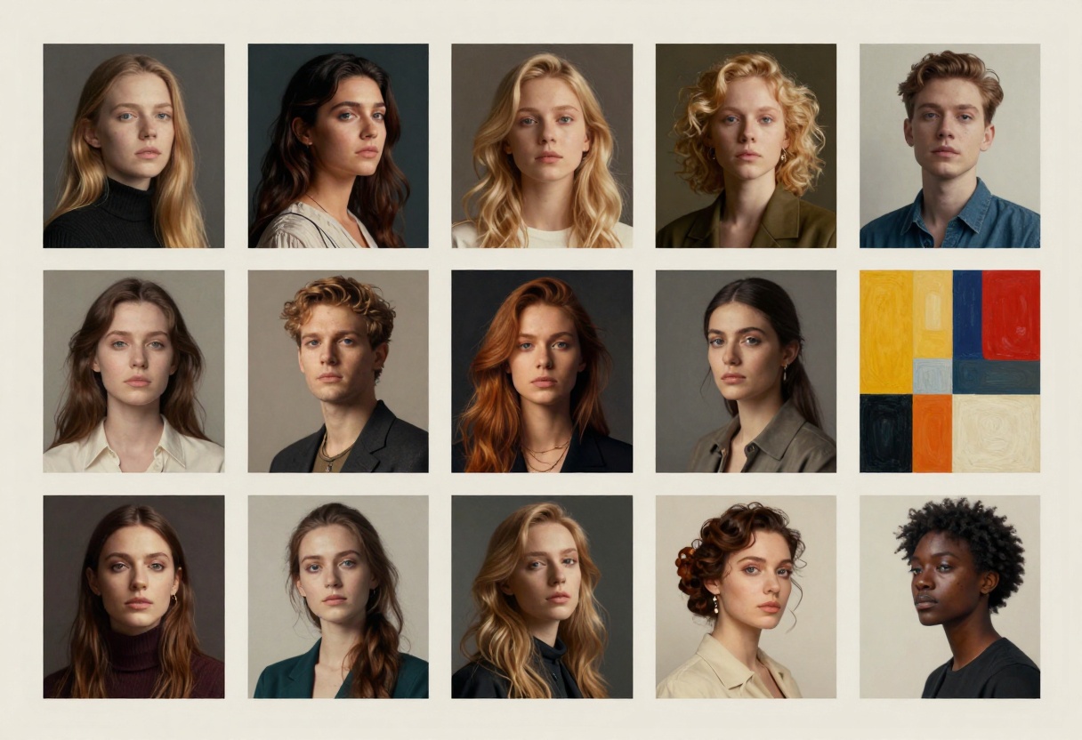 Gallery of diverse AI-generated artistic styles