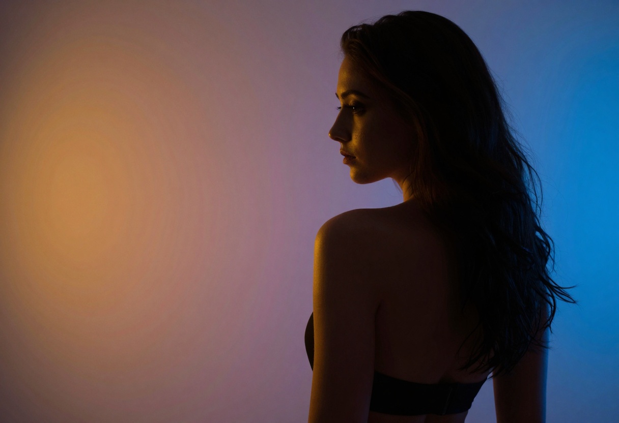 Artistic photography with colored lighting effects