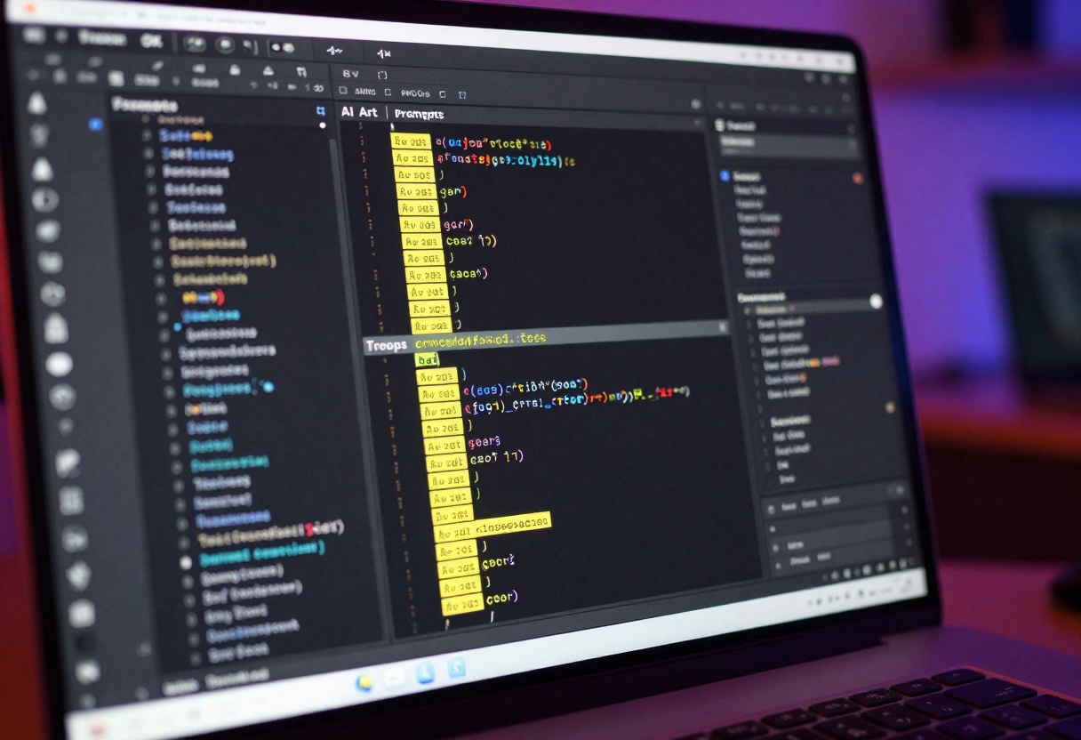 Text editor showing detailed AI prompts Text editor showing detailed AI prompts