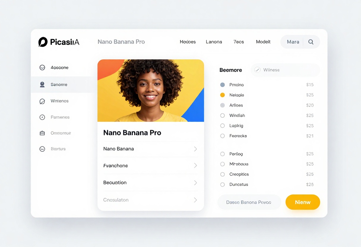 PicassoIA interface with settings