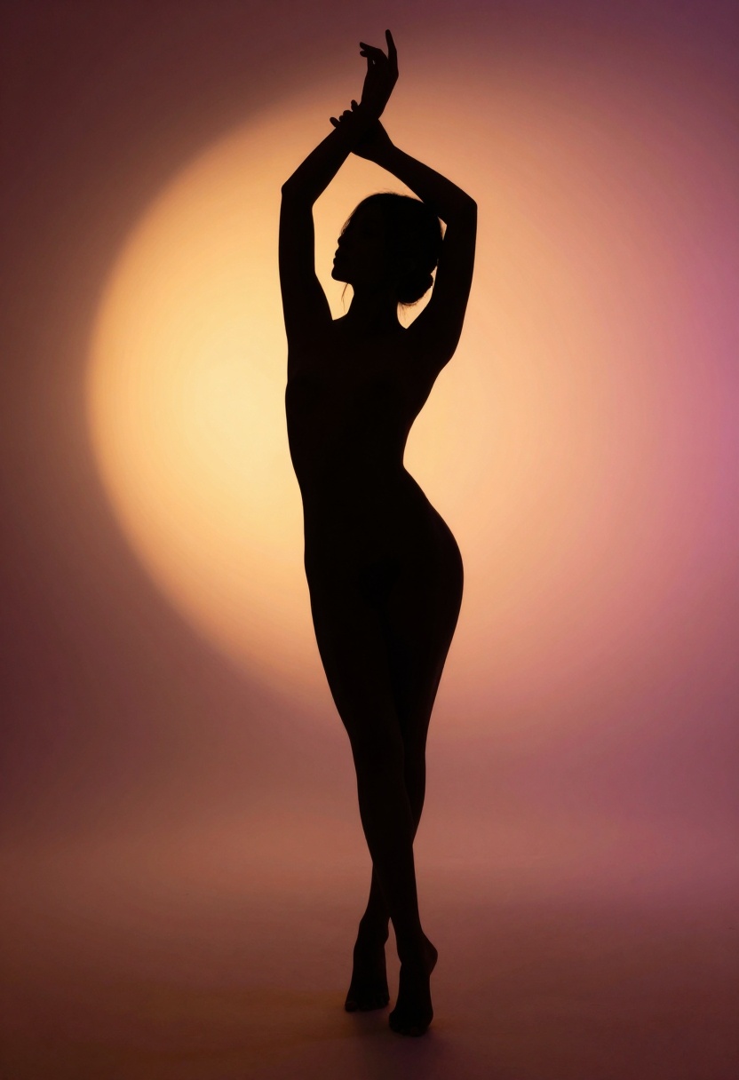 Artistic silhouette demonstrating lighting techniques