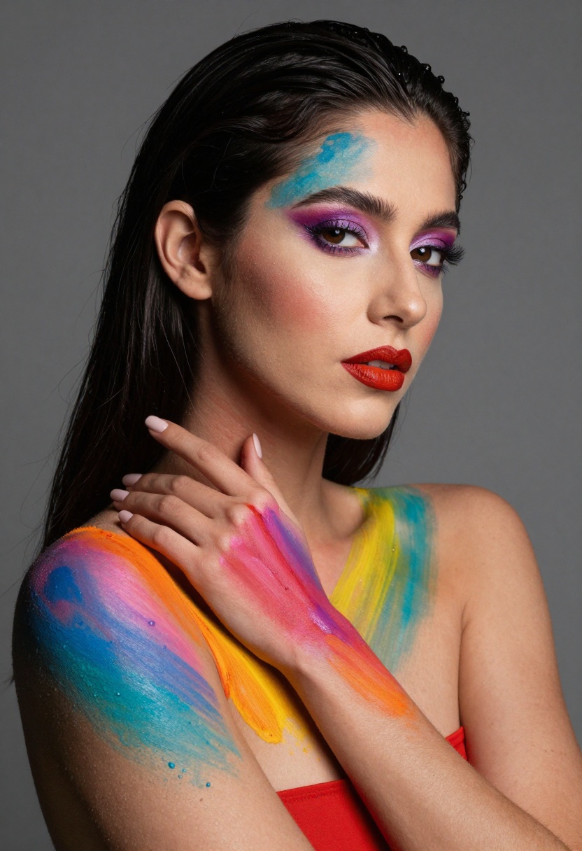 Artistic body paint portrait