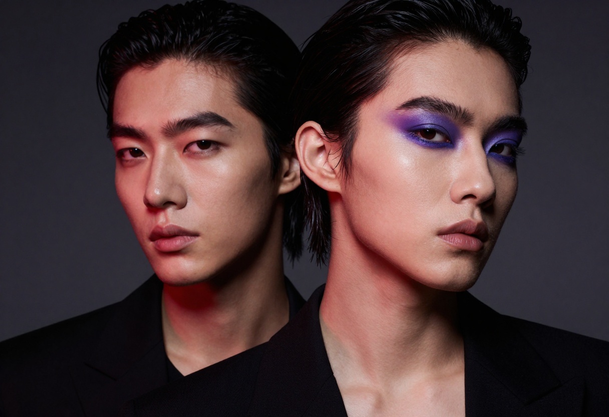Artistic portrait with dramatic expressions and creative styling