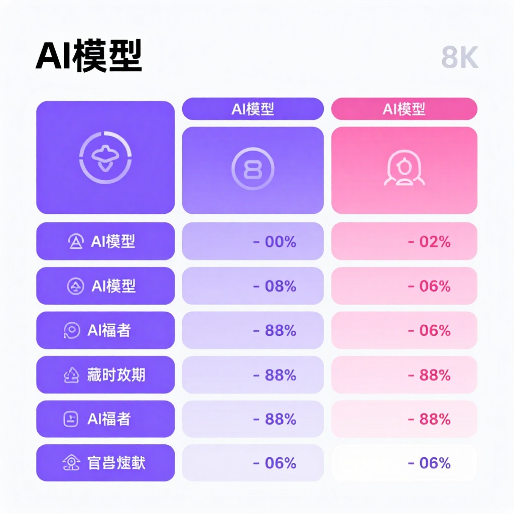 Comparison chart showing AI model capabilities and features