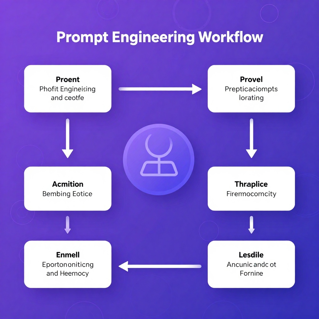 Tutorial workflow diagram showing prompt engineering steps