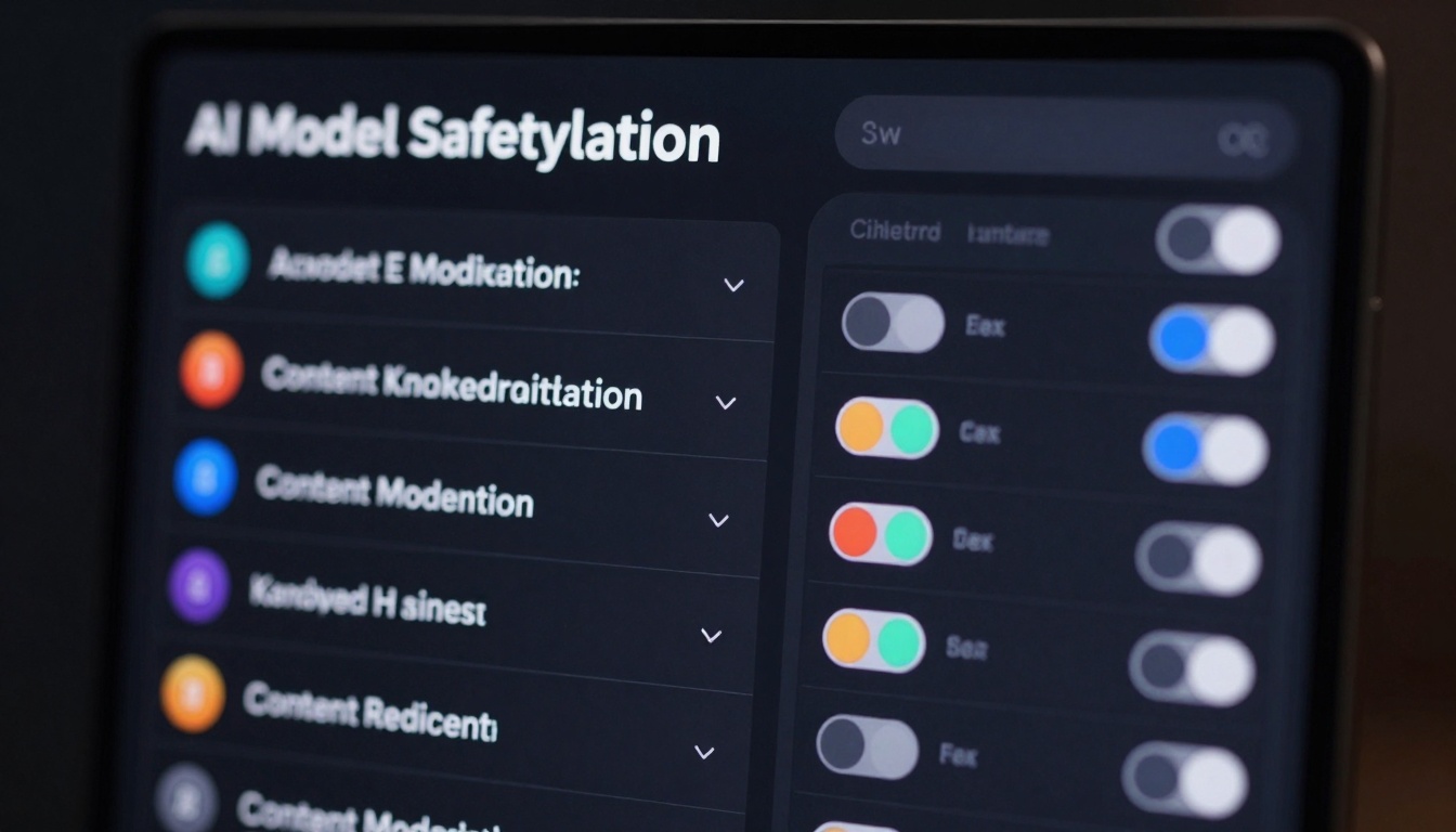 Safety settings interface panel Safety settings interface panel