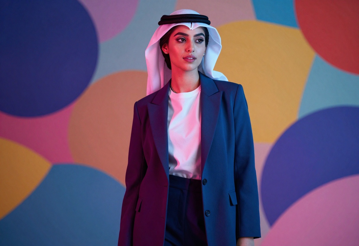 Contemporary editorial with geometric patterns