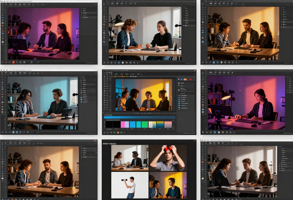 Multiple reference images in grid layout on digital interface