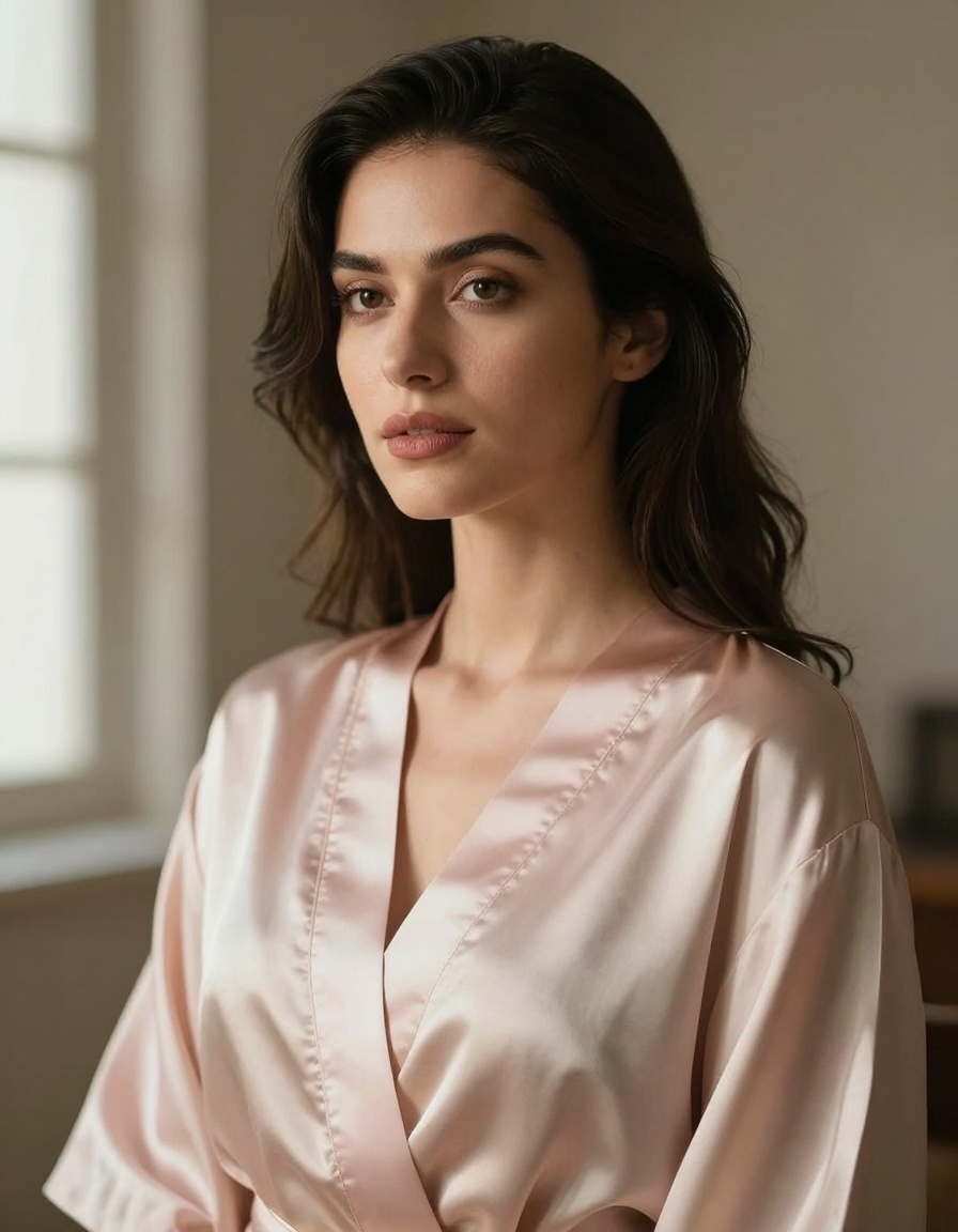 Elegant artistic portrait with window lighting