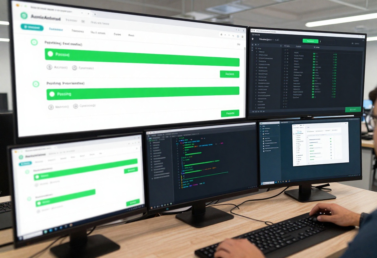 Automated testing dashboard with quality metrics