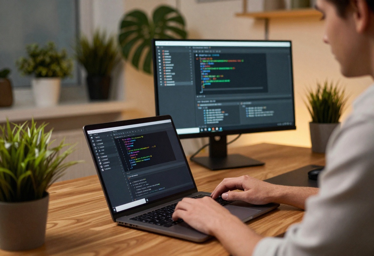 Developer working with PicassoIA interface
