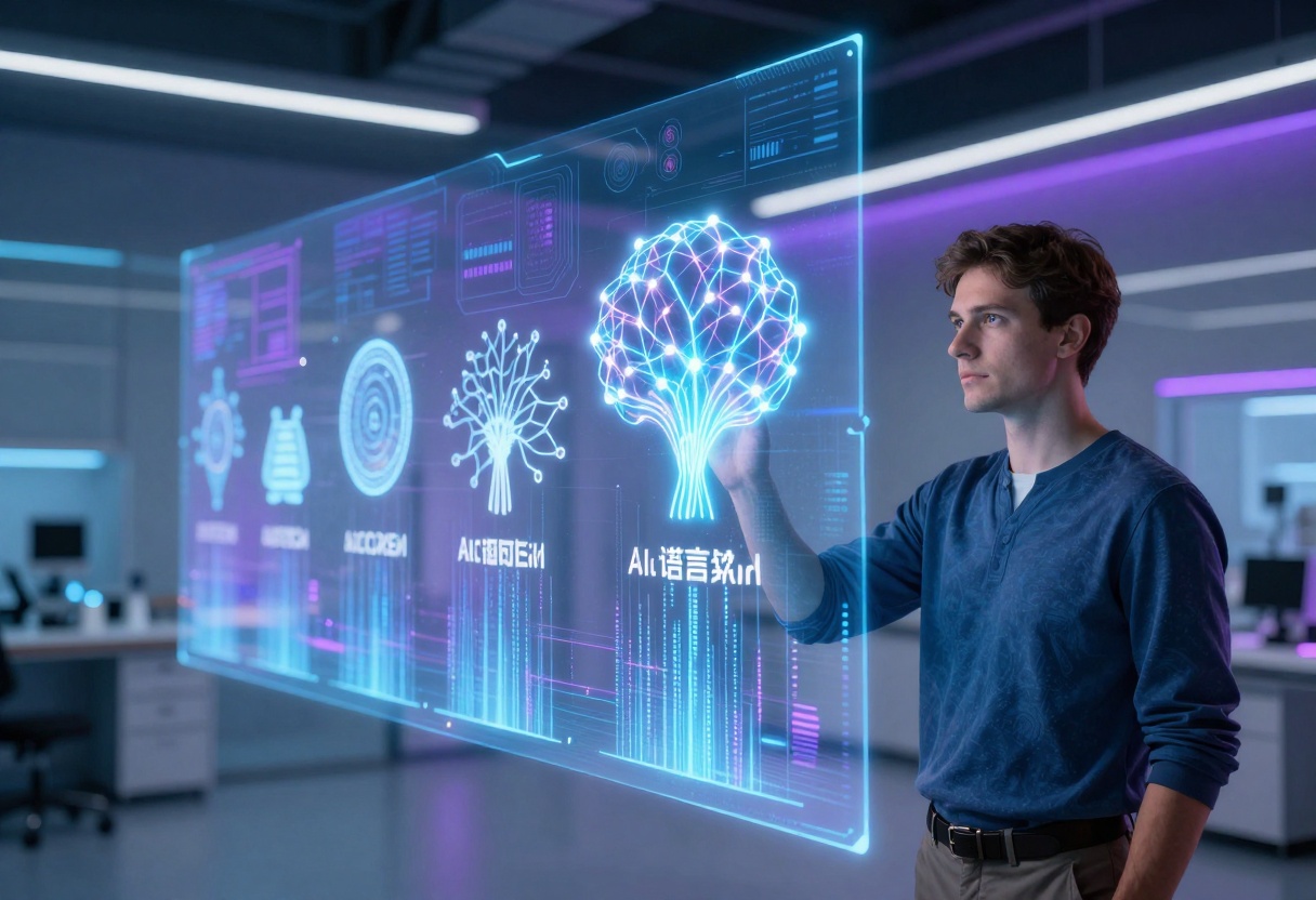 Futuristic AI evolution visualization