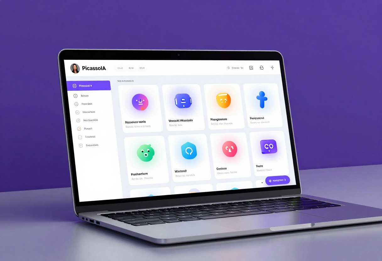 PicassoIA platform dashboard showing AI model selection interface