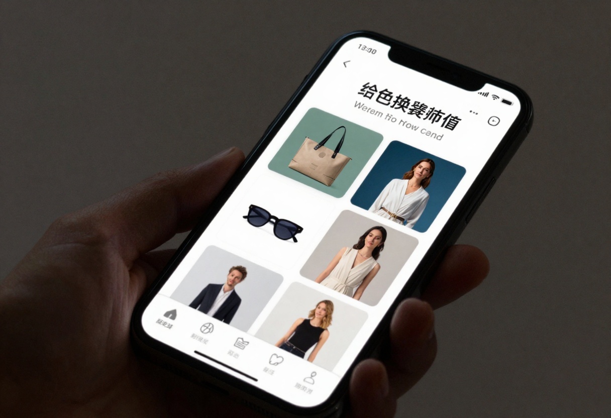 Mobile phone showing personalized shopping recommendations, curated product suggestions on screen, customer browsing tailored content, modern smartphone interface, cinematic lighting, photorealistic, 8k resolution, high detail, vibrant colors, professional product photography