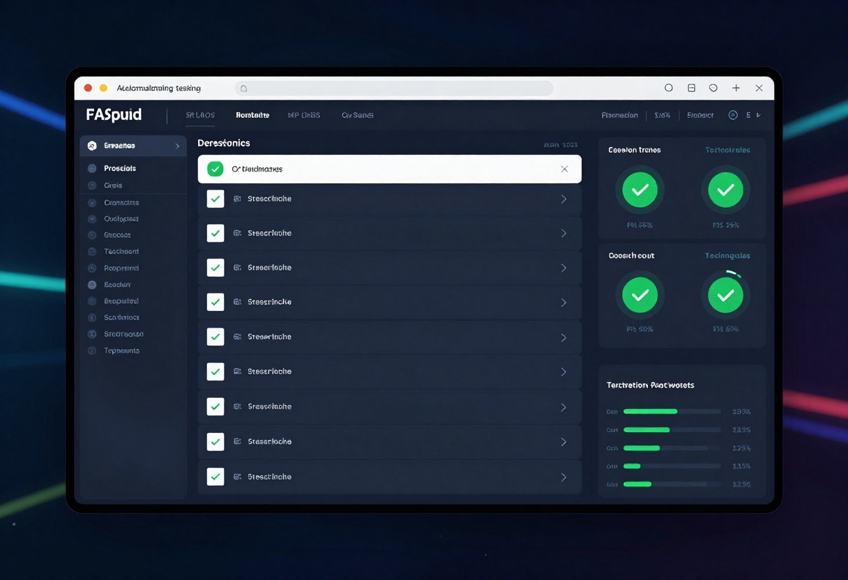Automated testing dashboard with AI-generated tests