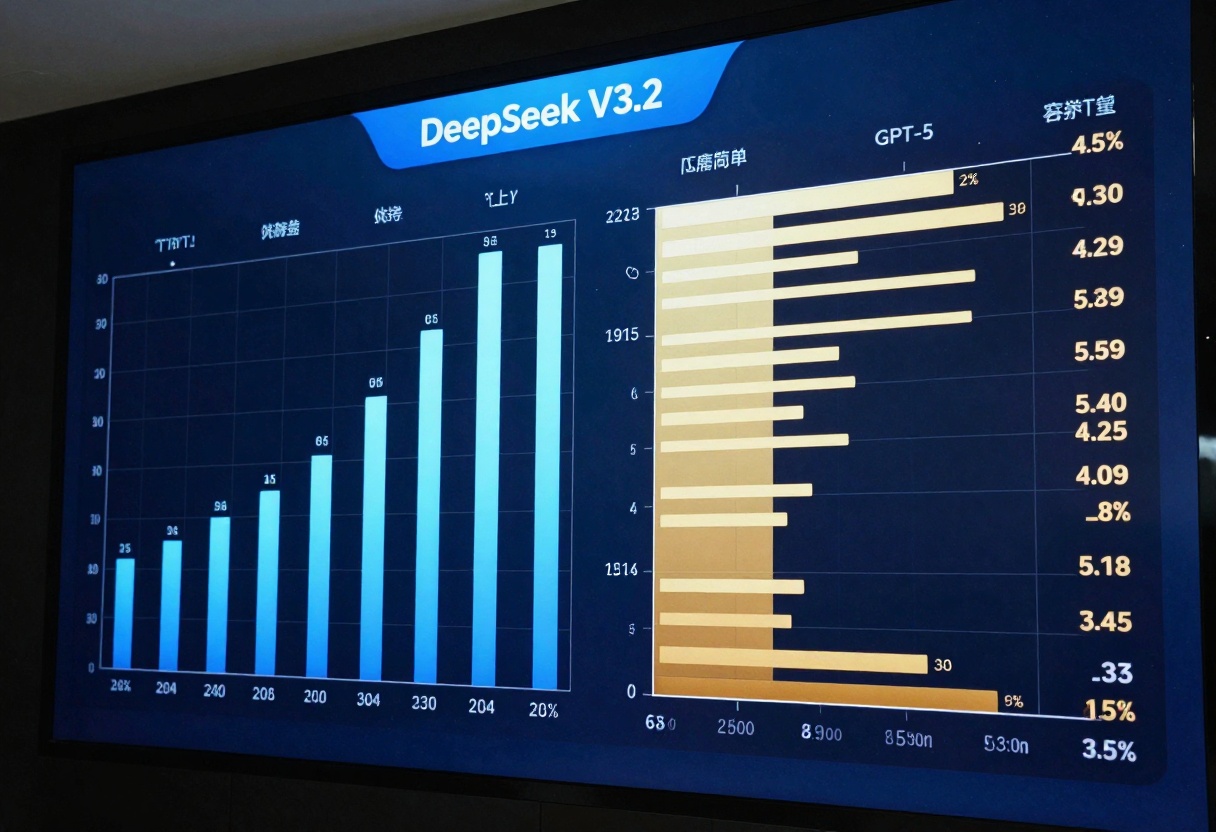 Performance comparison charts between DeepSeek V3.2 and GPT-5