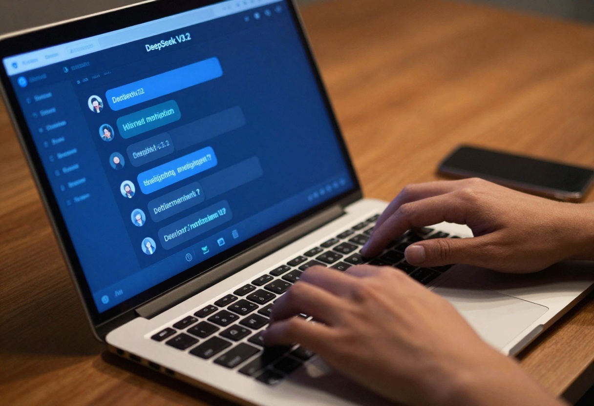 User interacting with DeepSeek V3.2 chat interface