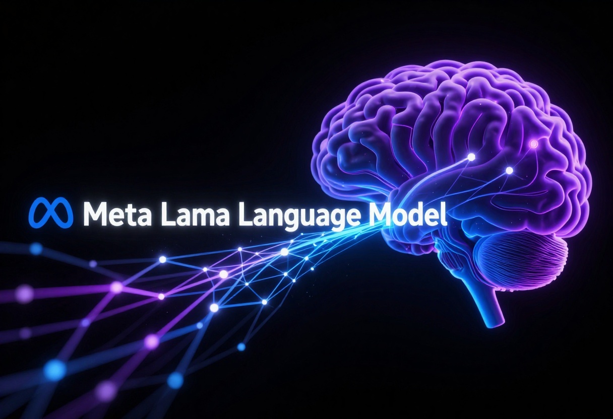 Abstract visualization of Llama processing text
