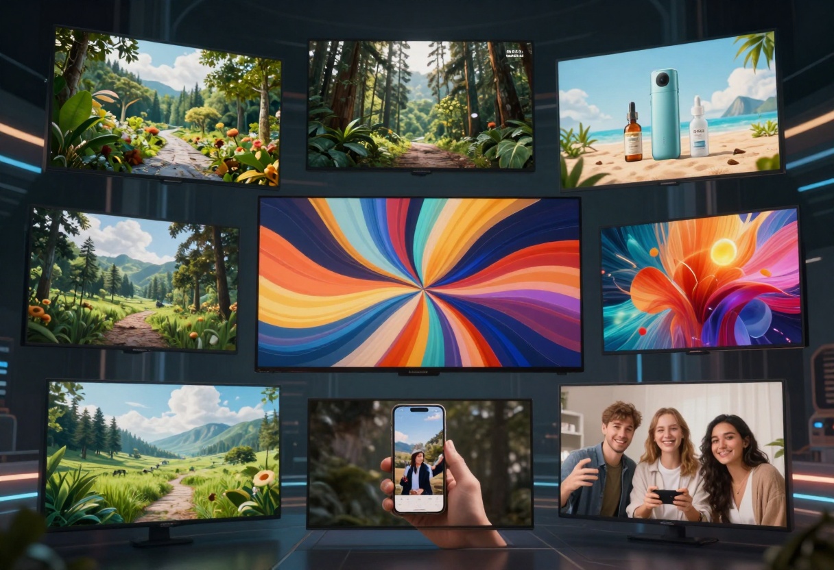 Collage of diverse AI-generated video examples