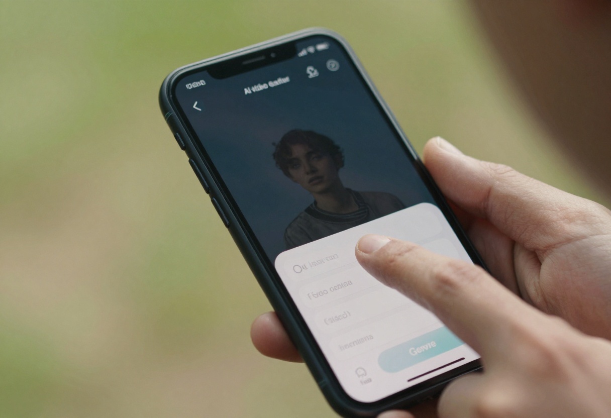 Mobile AI video generator app interface