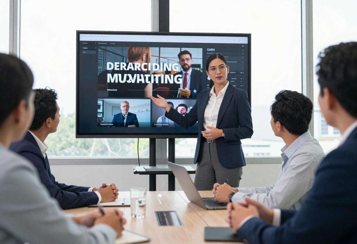 Business presentation with AI-generated video Business presentation with AI-generated video