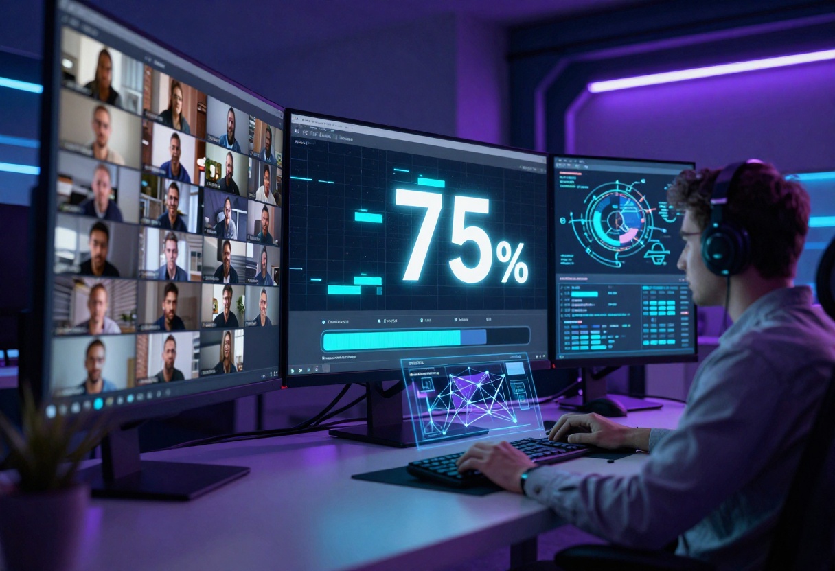 AI video rendering in progress AI video rendering in progress