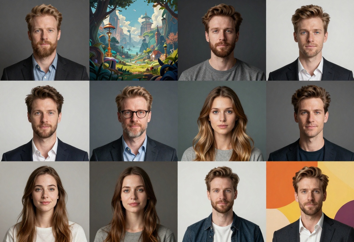 Comparison of different AI image generation styles