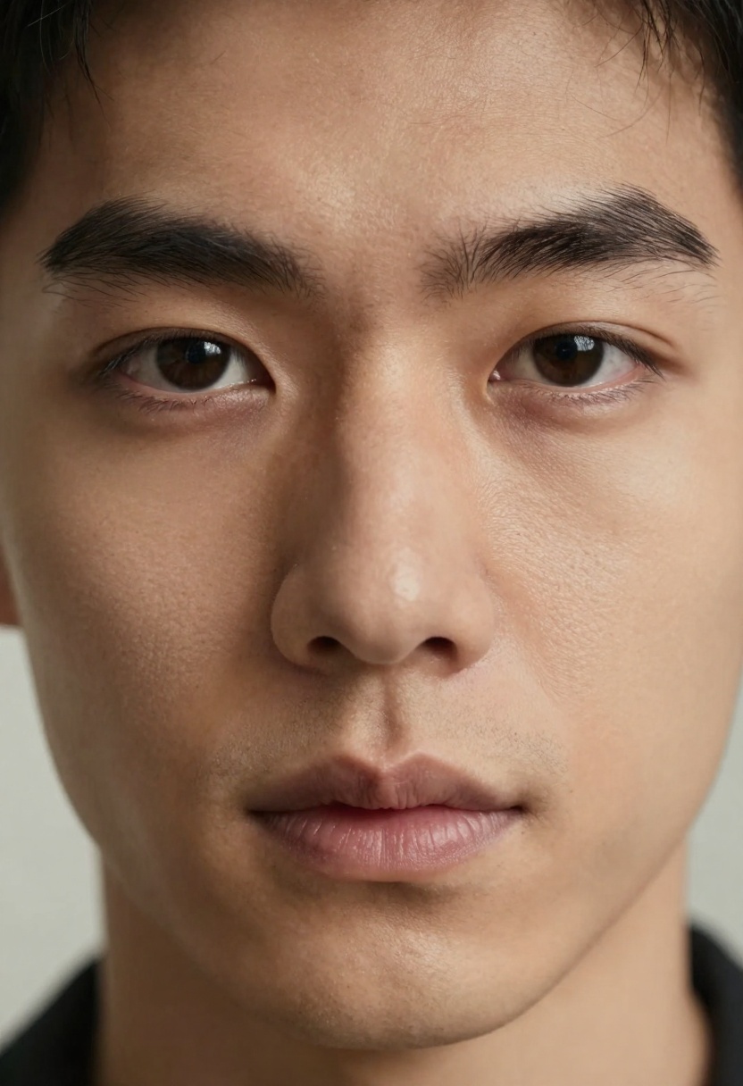 Ultra-photorealistic close-up portrait demonstrating skin texture detail