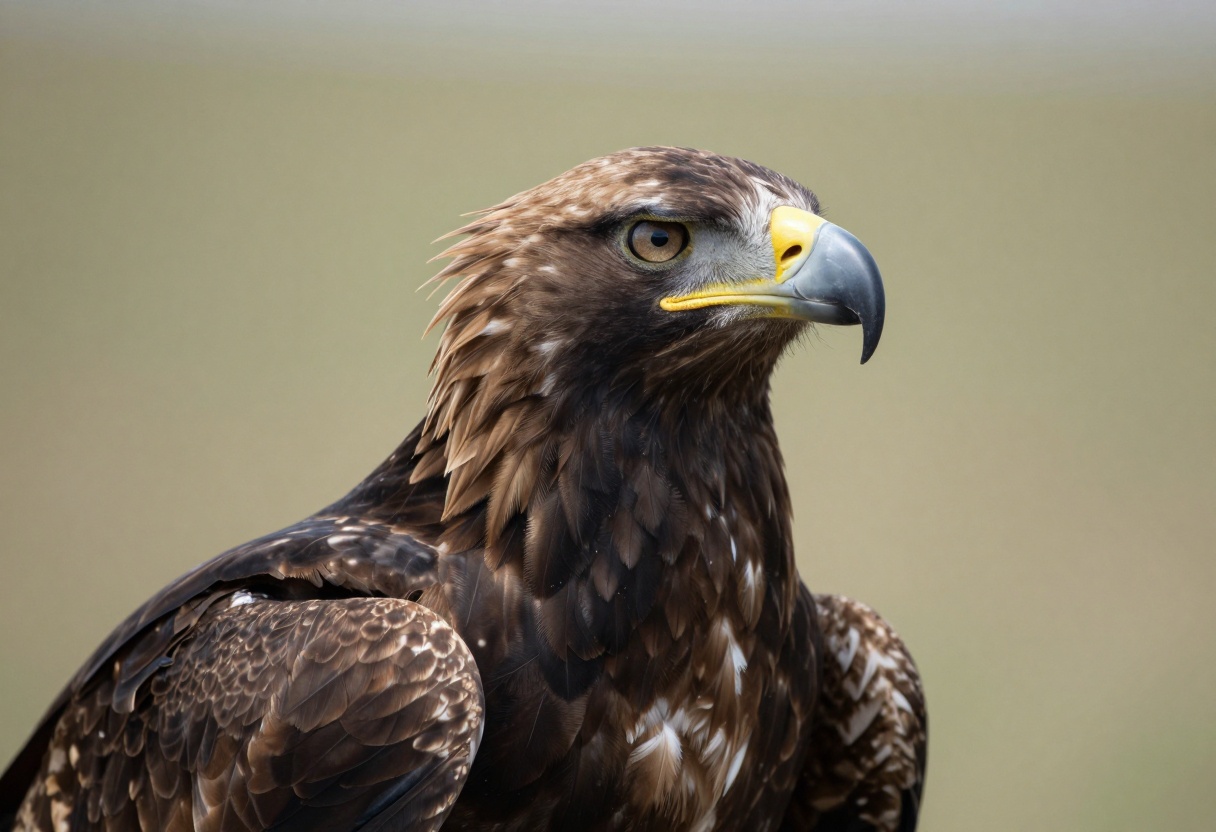 Photorealistic wildlife portrait with detailed feather textures