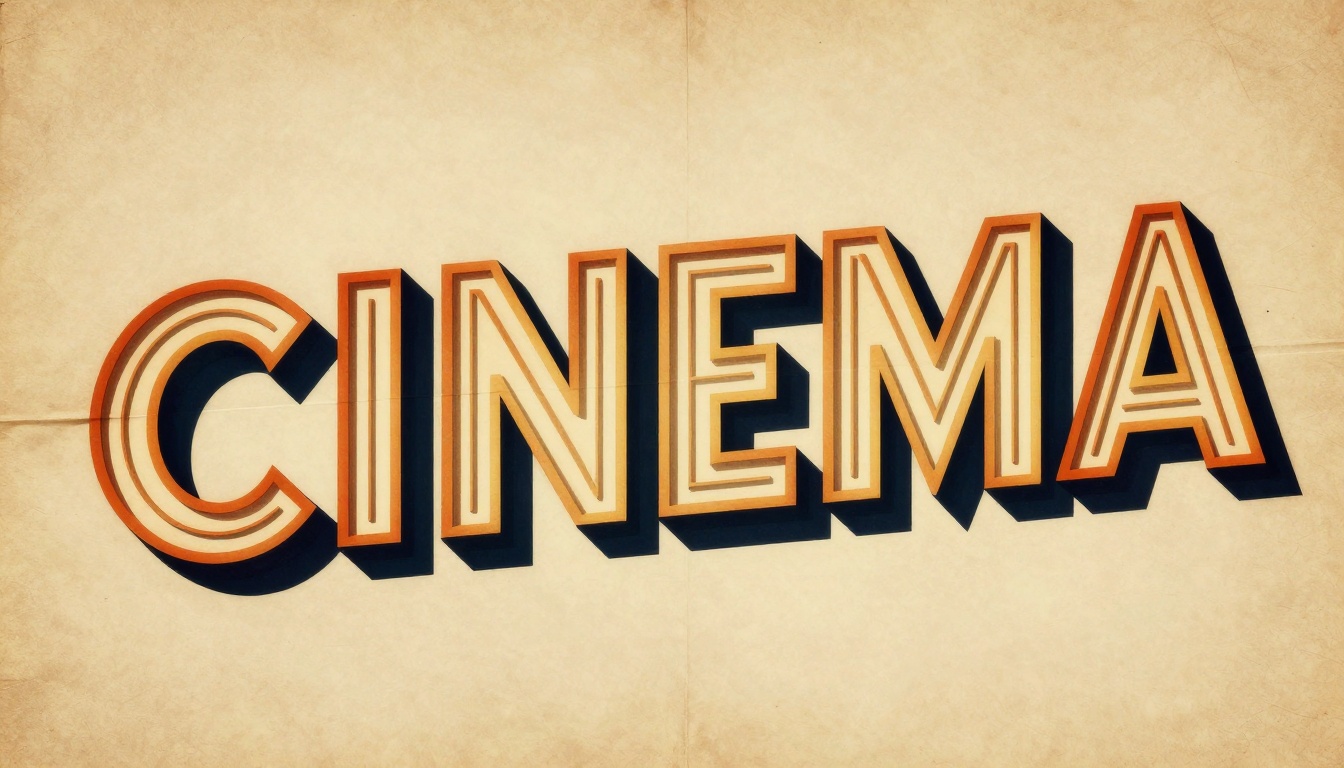 Vintage cinema poster with clear, readable typography