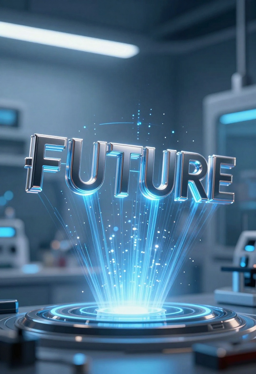 Futuristic holographic text display