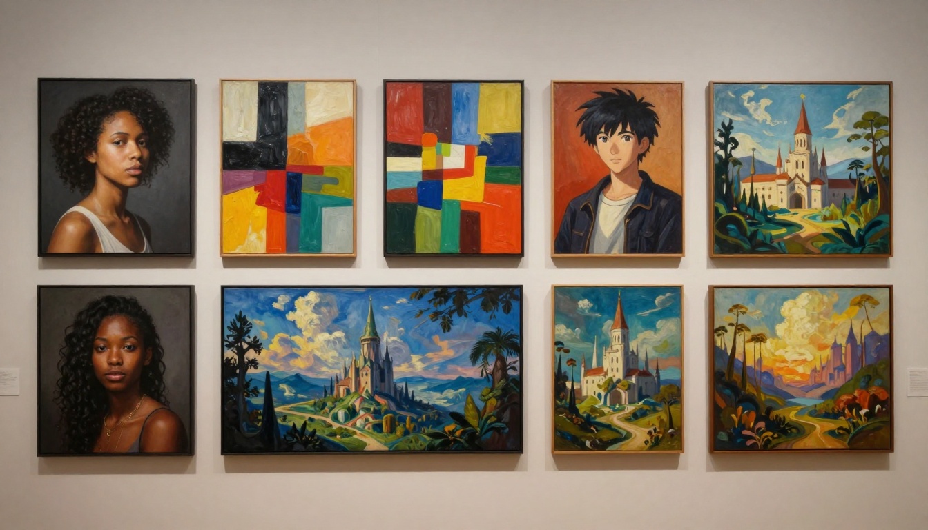 Showcase of various artistic styles
