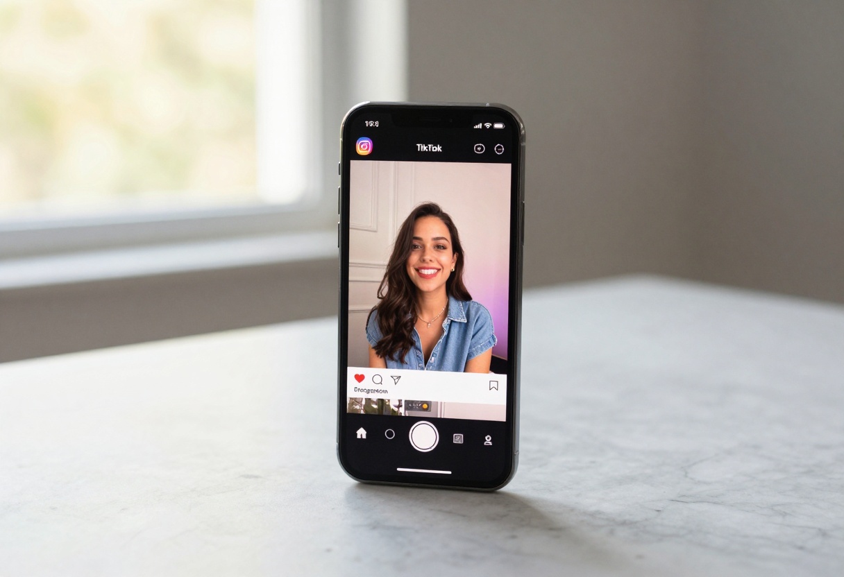 Vertical video content on smartphone