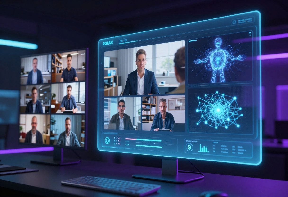 Futuristic AI video generation concept