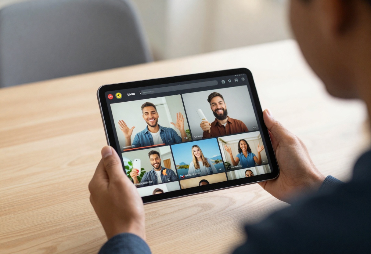 Marketing professional reviewing AI-generated videos