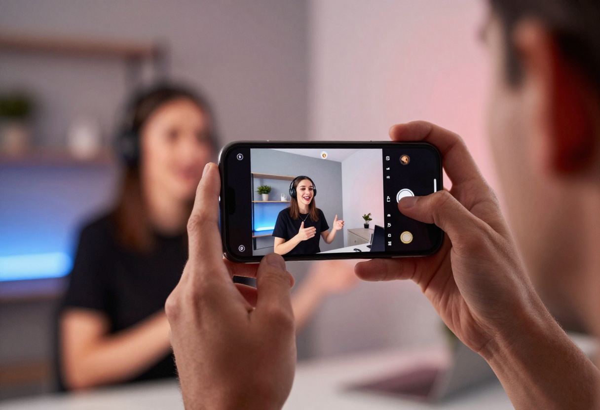 Content creator using AI video generation