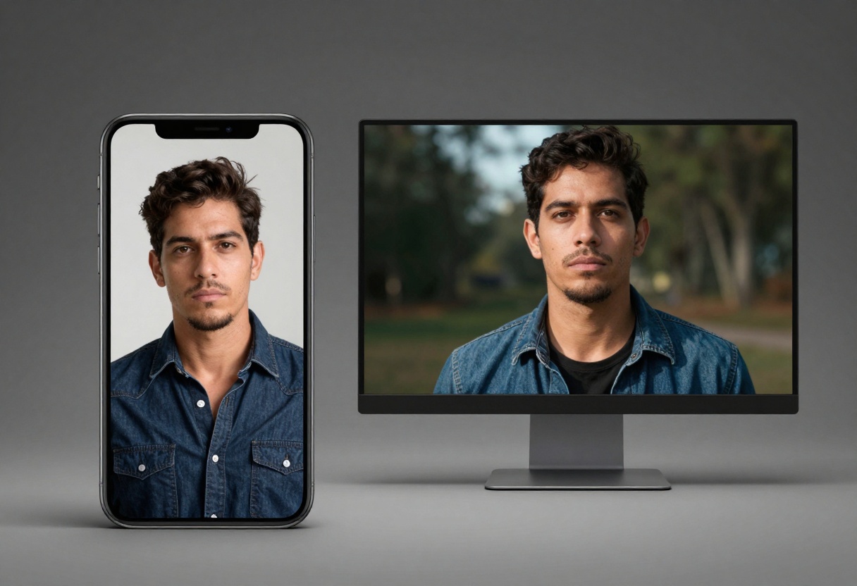 Visual demonstration of portrait versus landscape video aspect ratios