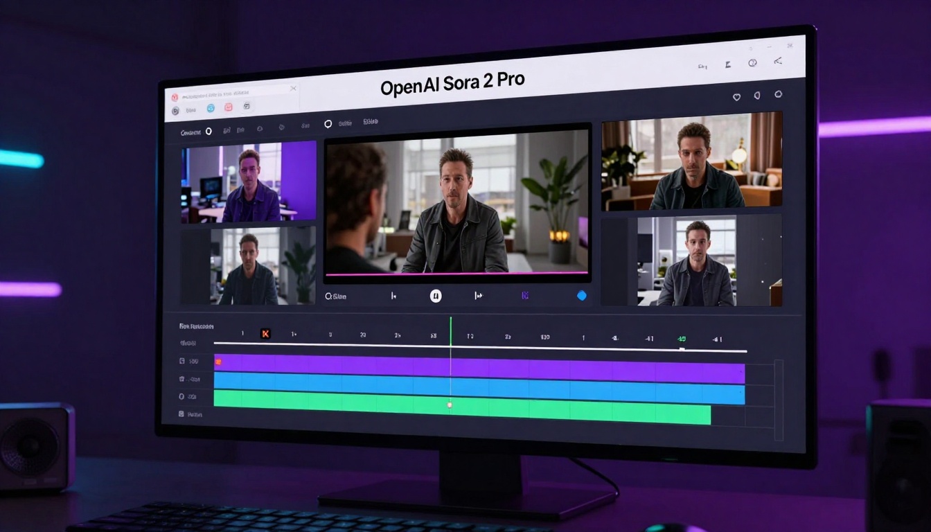 OpenAI Sora 2 Pro interface with video generation controls
