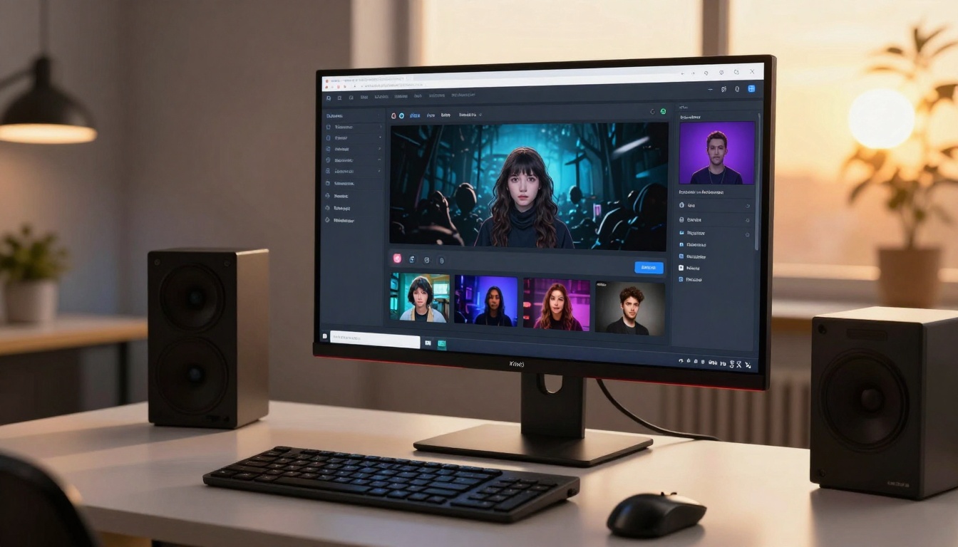 Professional video creator workspace showing Kling AI interface