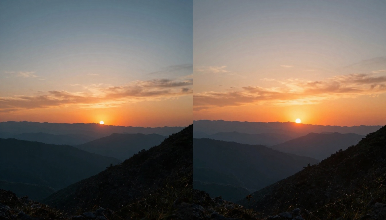 Video quality comparison showing cinematic scenes