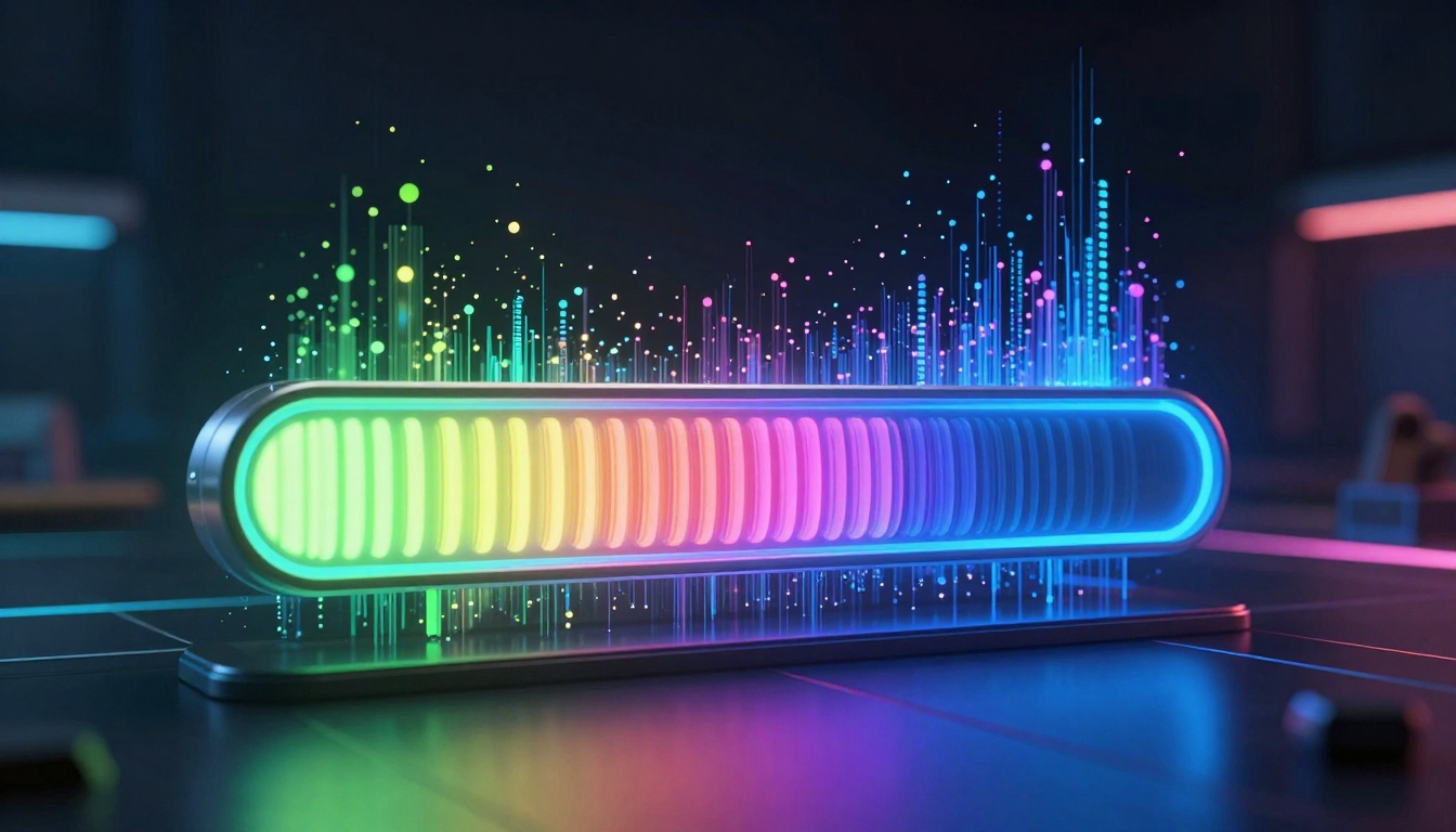 Futuristic loading progress bar with AI processing visualization Futuristic loading progress bar with AI processing visualization