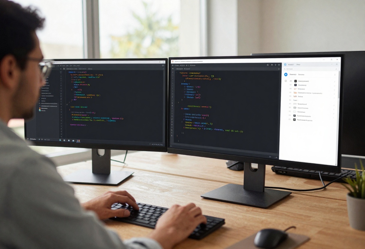 Developer working with AI coding assistant