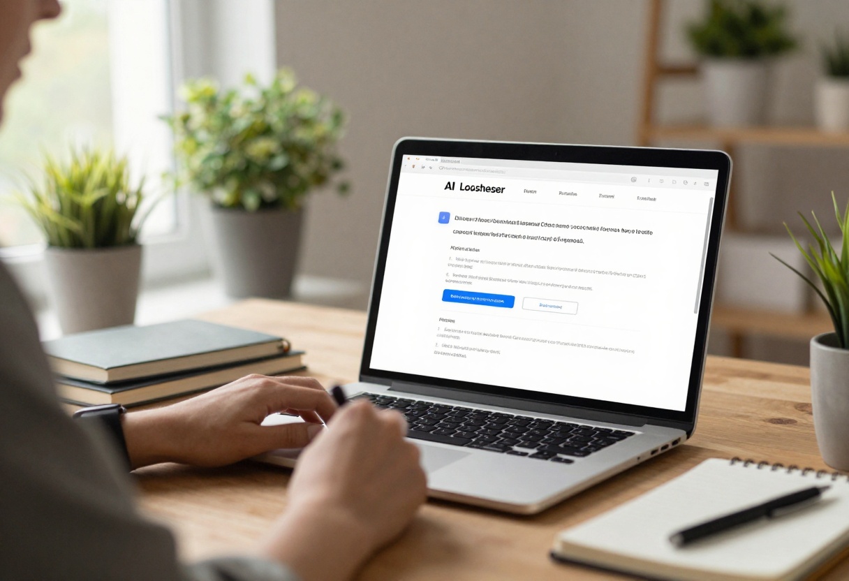 Content creator using AI writing assistant