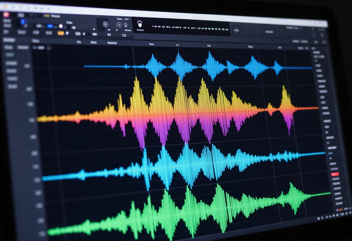 Audio waveform visualization being processed