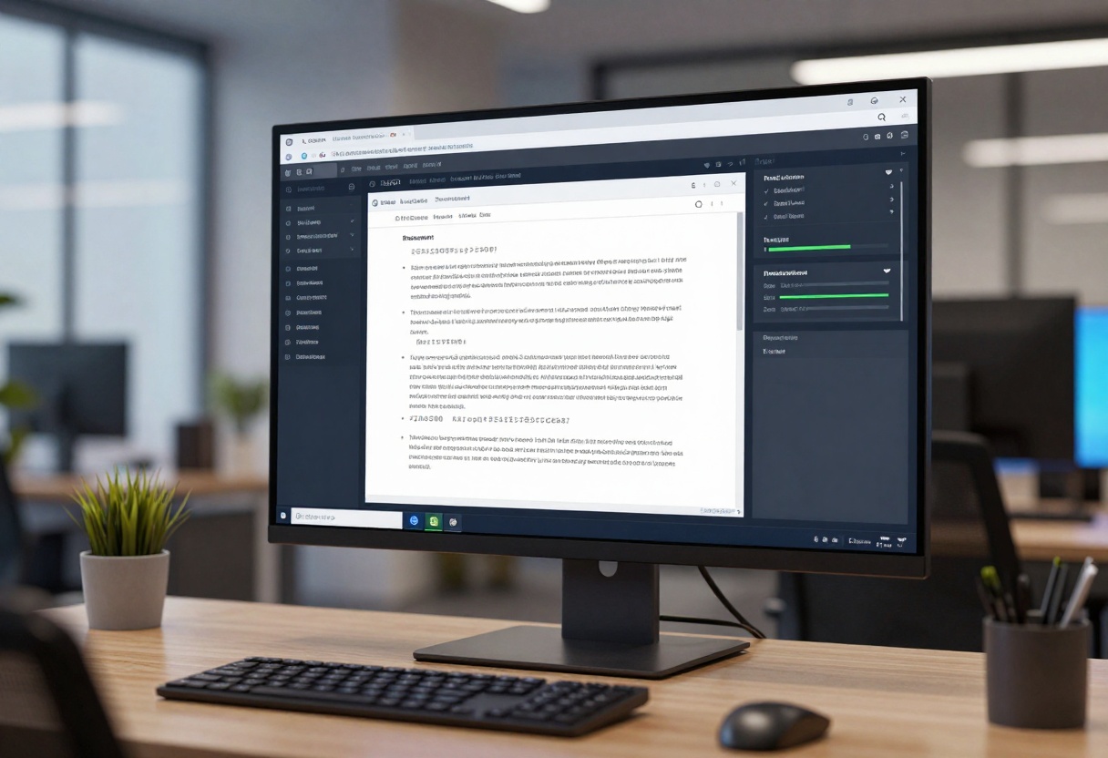Document analysis display in office setting