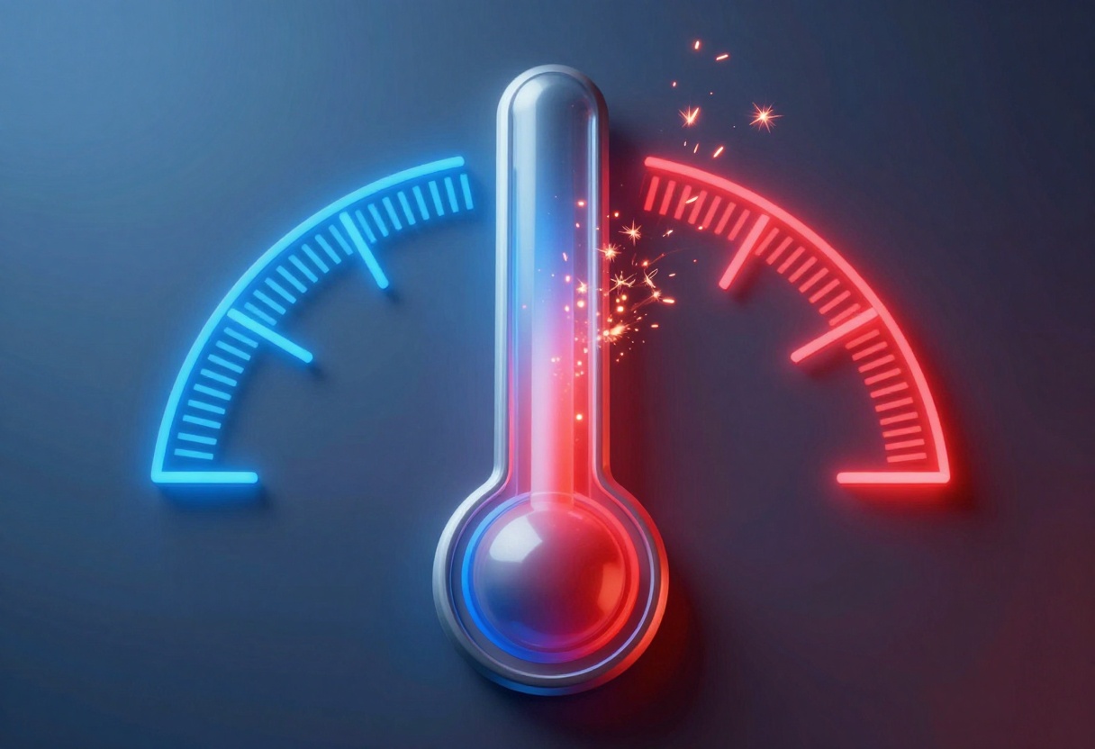 Temperature gauge visualization showing creativity balance
