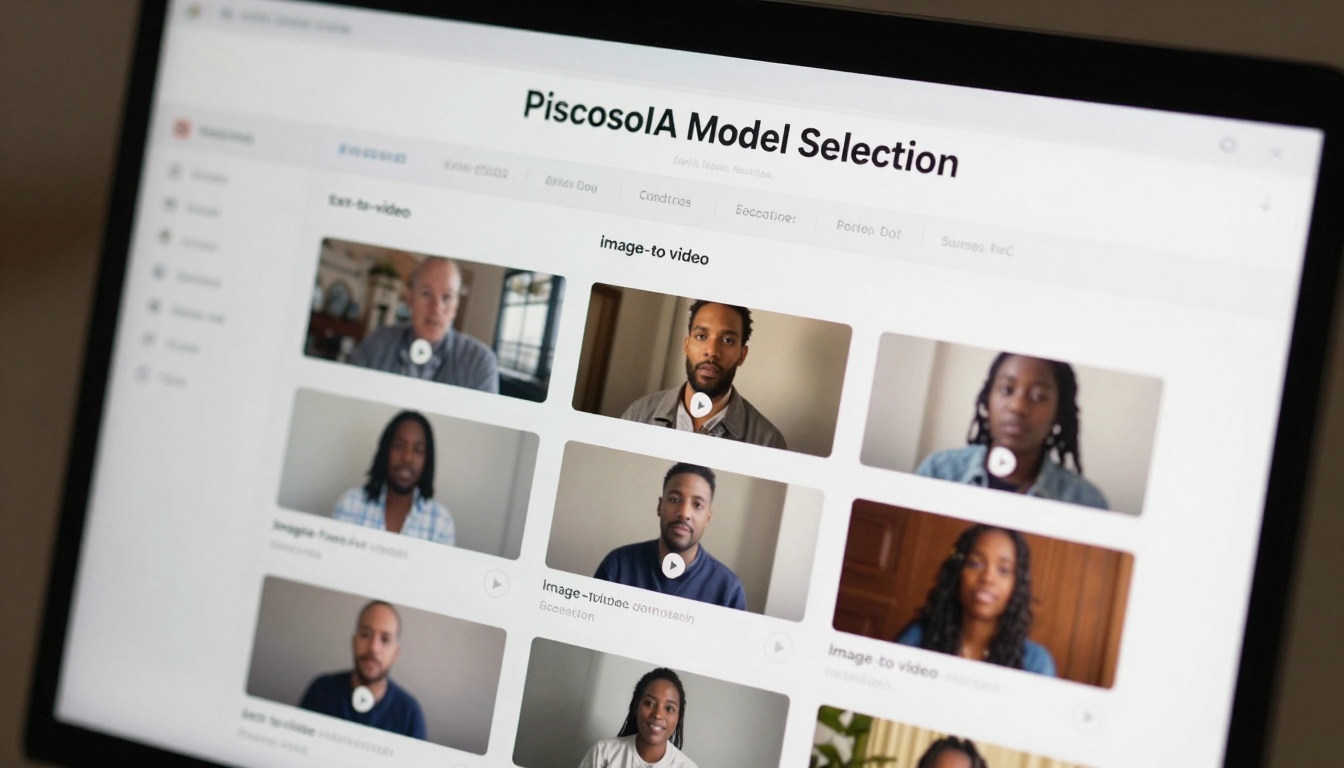 PicassoIA model page interface showing video generation options